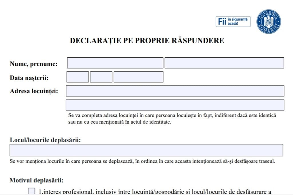 Când ai nevoie de declarație pe propria răspundere