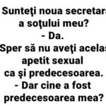 Bancul zilei. Sunteți noua secretară a soțului meu?