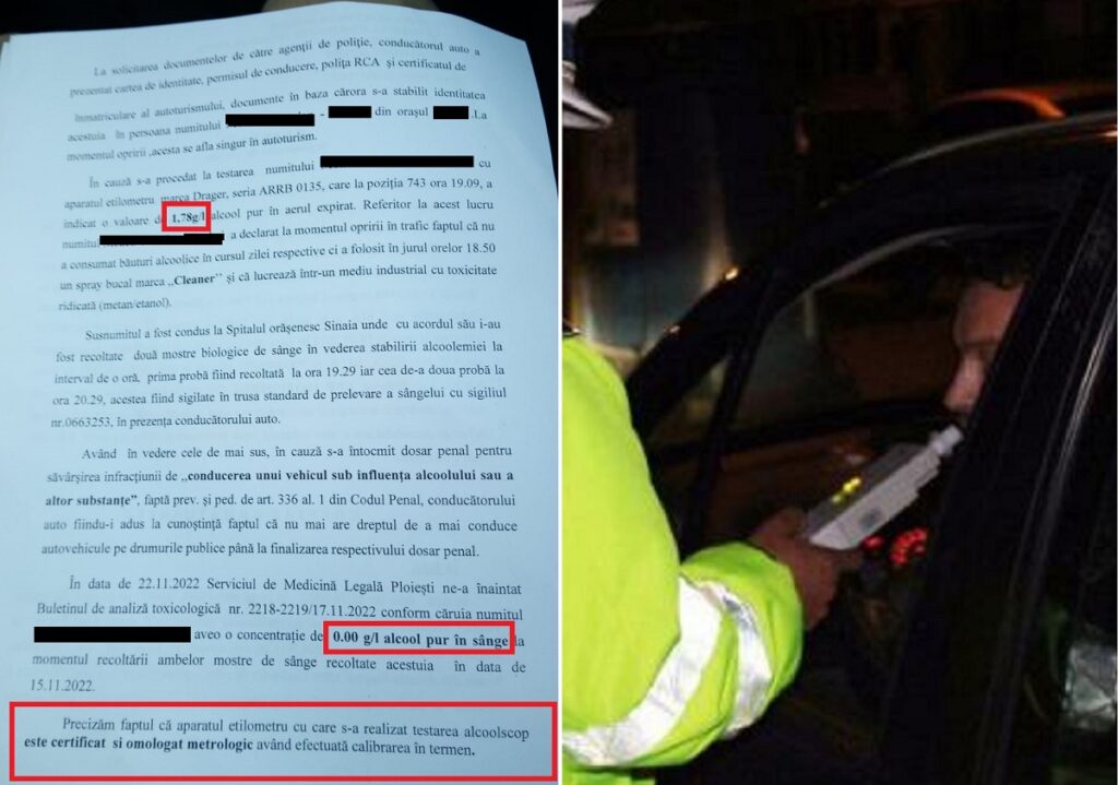Un șofer din Prahova s-a ales cu dosar penal, deși era nevinovat! Etilotestul a indicat 1.78, dar analizele 0 alcool în sânge