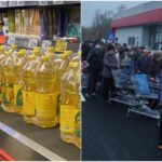 Cozi uriașe la un supermarket din București. Oamenii s-au călcat în picioare pentru alimente ieftine. Cu cât s-a vândut uleiul