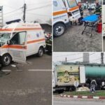 O ambulanță aflată în misiune, implicată într-un accident în Gorj: Pacientul a murit la spital, iar asistenta este în comă