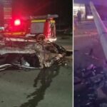 "Mamă, ce-i aici! Uite ușa unde e". O șoferiță de 19 ani a făcut prăpăd cu mașina, la intrarea în Timișoara. A rupt un stâlp, bucăți din Golf au zburat pe șosea