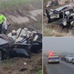 Dezastru pe o șosea din Constanţa. Trei bărbaţi au murit pe loc, dupa ce BMW-ul în care se aflau s-a răsturnat în şanţ, la ieşirea din Cuza Vodă