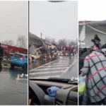 TIR cu fructe şi legume, răsturnat pe o șosea din Râmnicu Sărat. Ireal ce au făcut localnicii