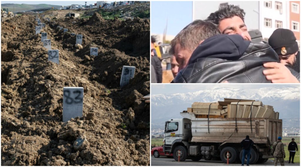 Imagini cutremurătoare din Turcia și Siria. Cimitirele sunt pline, iar trupurile celor decedați în cutremur zac îngrămădite pe stadioane și parcări