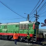 România, în 2023. Fire ridicate cu prăjina, pentru a trece trenul | VIDEO