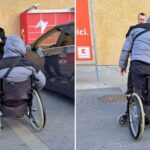 Bărbat în scaun cu rotile, "vindecat" de Poliția Locală, la un Kaufland din Alba Iulia