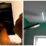 O femeie a fost șocată după ce a observat o mică gaură în tavanul din baie. Nu i-a venit să creadă ce era, de fapt, ascuns în ea, a sunat la poliție