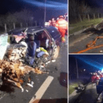 Accident înfiorător în Cluj, după ce o șoferiță a intrat cu mașina pe contrasens. Bucăți din caroserii s-au împrăștiat pe șosea