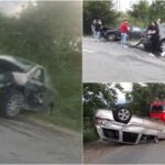 Tânăr de 18 ani, prăpăd pe DN 17 C, în Bistriţa. A intrat cu mașina într-un vehicul care s-a răsturnat, apoi într-un alt autoturism. Unul dintre șoferi a fost rănit
