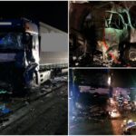 Dezastru pe autostrada A1, după un accident mortal înfiorător. O dubă a fost spulberată de TIR pe contrasens, pe breteaua care face legătura cu DN 7