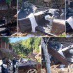 "Hopa! O maşină în vale. Vai de capul nostru!" Tânăr de 21 de ani, prăpăd pe o șosea din Maramureș. A băut cu prietenii şi apoi a plonjat cu maşina plină de bere în râu