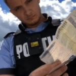 Poliţist filmat cum rupe talonul maşinii în faţa unui şofer, ca să-l poată amenda. S-ar fi răzbunat după o ceartă mai veche