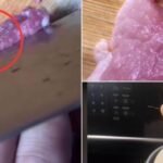 Un bărbat tăia o bucată de carne cumpărată din supermarket, când din ea a început să iasă ceva alb. Ce sunt firicelele bizare