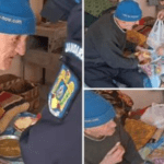"Văleu, ce-mi place mie!" Reacția lui nea Vasile, un bătrânel de 80 de ani din Bacău, când primește gogoși calde. A fost găsit în casă flămând și înghețat