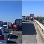 Accident grav pe A4, 11 persoane au rămas încarcerate într-un microbuz. A fost activat Planul Roșu de intervenție