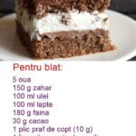 Rețetă de prajitură cu straturi aerate de blat cu cacao