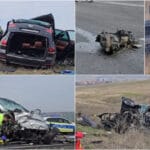 Un tânăr de 25 de ani mort și alți trei răniți, în Constanța. Mașinile s-au făcut zob iar motorul uneia dintre ele a "zburat" după impact