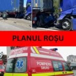 A fost activat Planul Roşu de Intervenţie în România. Au fost implicate trei TIR-uri şi cinci autoturisme