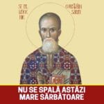 Nu se spală astăzi. Pe 23 octombrie este mare sărbătoare în Calendarul Ortodox