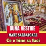 Buna Vestire 25 martie. Singura zi din an in care ai ocazia sa stai la masa cu ingerul tau pazitor