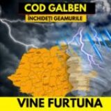 Ploi, grindină și furtuni în următoarele ore. Zonele cele mai afectate de furtuna care va face prăpăd
