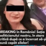 E BREAKING în România! Soția politicianului nostru, în stare critică după ce a încercat să-și pună capăt zilelor!