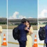 Nicușor Dan și Mirabela Grădinaru, moment tandru pe aeroport înainte de plecarea la New York